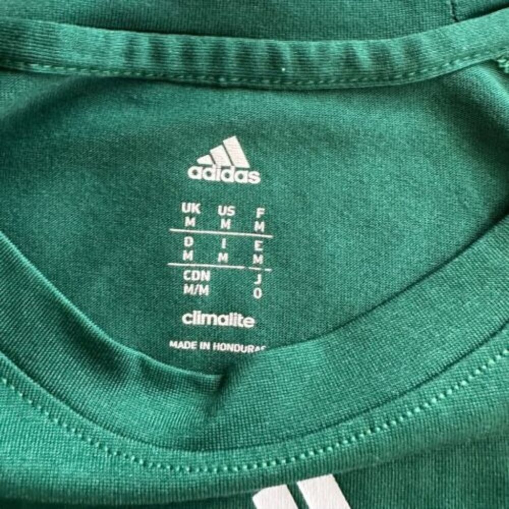 Adidas Notre Dame T-Shirt Mens Medium Green Climalite Performance Raglan 44 - Picture 3 of 4